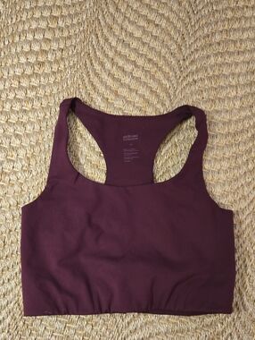 girlfriend collective plum racerback sports bra Medium